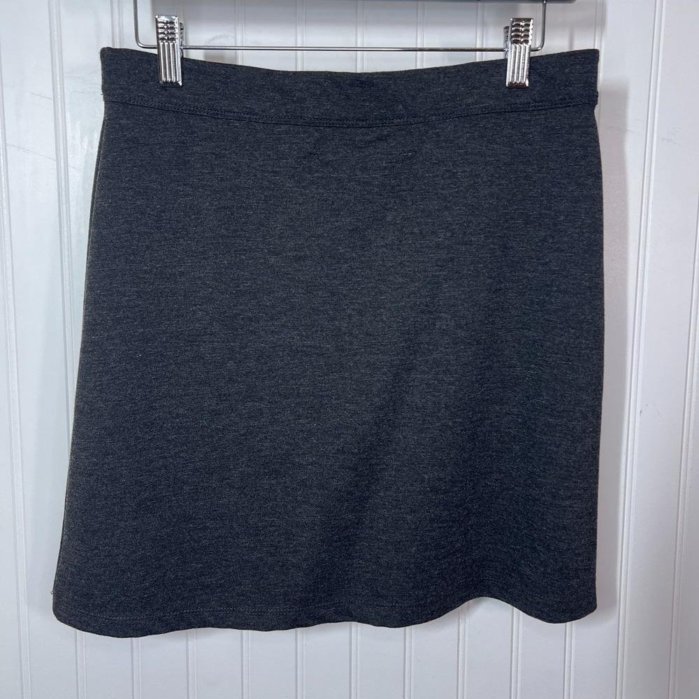 Max Studio Skirt Gray Office Siren Twee PullOn Elastic Waist Stretch Career Work